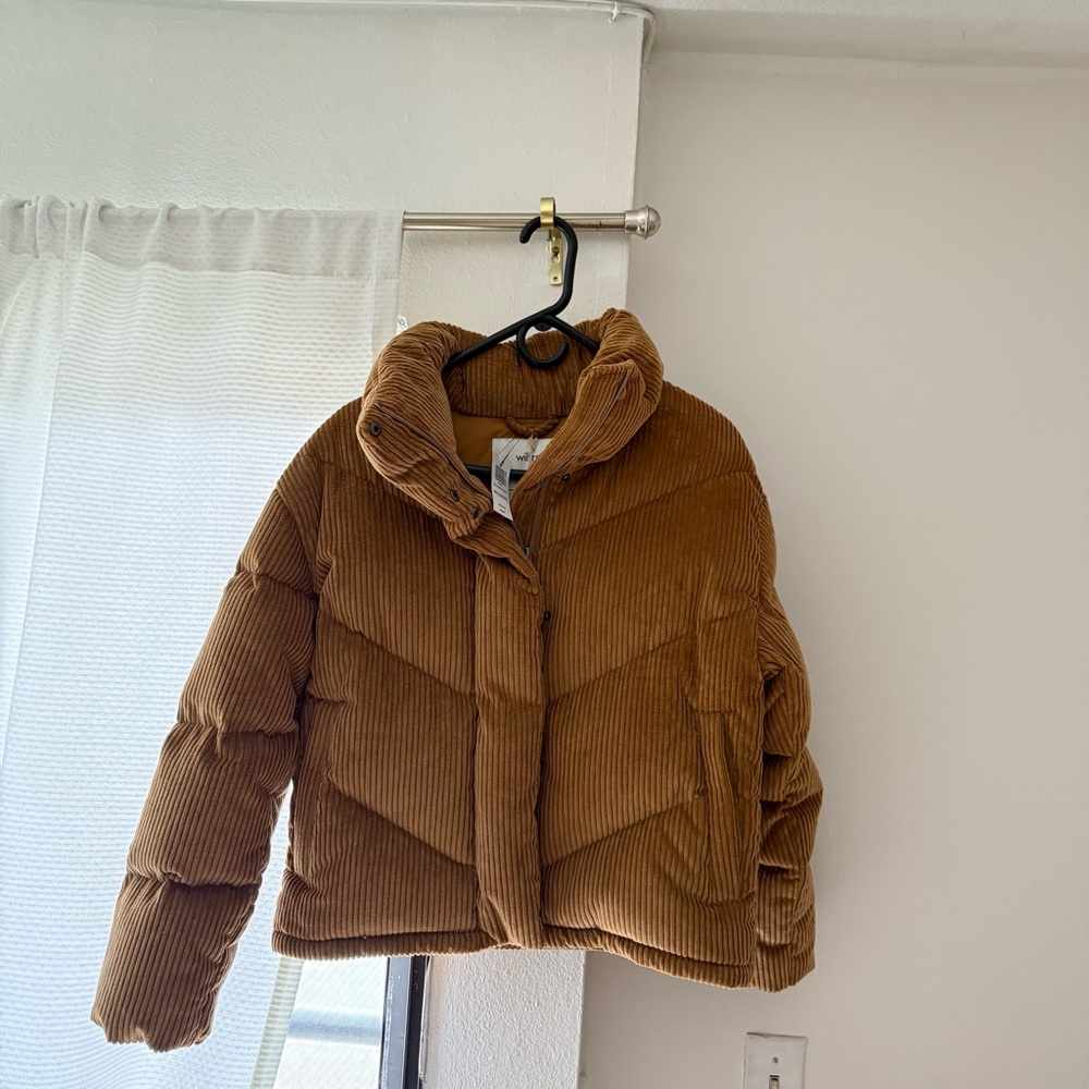 Aritzia Tan Corduroy Puffer Jacket - Picture 1 of 2